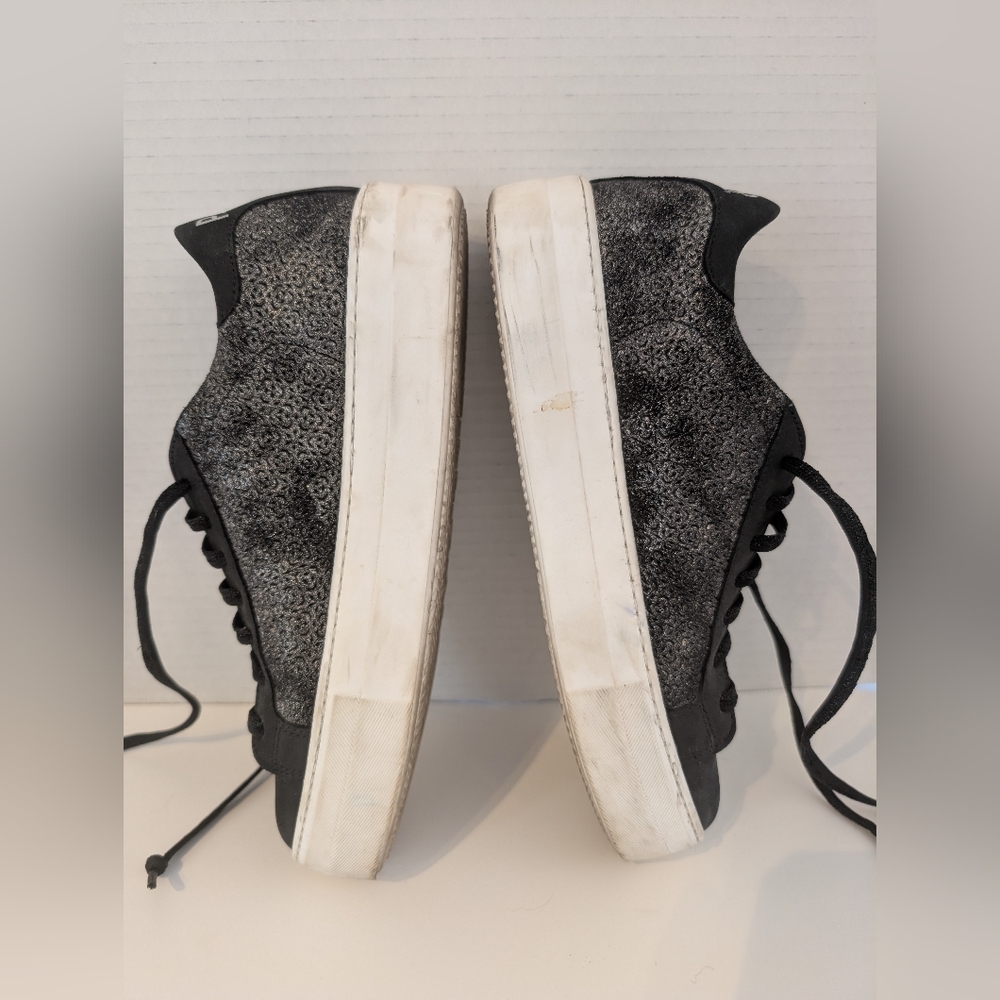 P448 Platform Lace Up Sneakers Silver Tongue Sz.39 EU EE5 - Picture 12 of 16